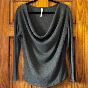 Anthropologie Dark Sage Green Cowl Neck Sweater